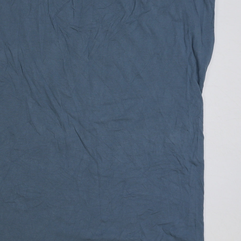 Marks and Spencer Womens Blue Viscose Basic T-Shirt Size 14 Round Neck