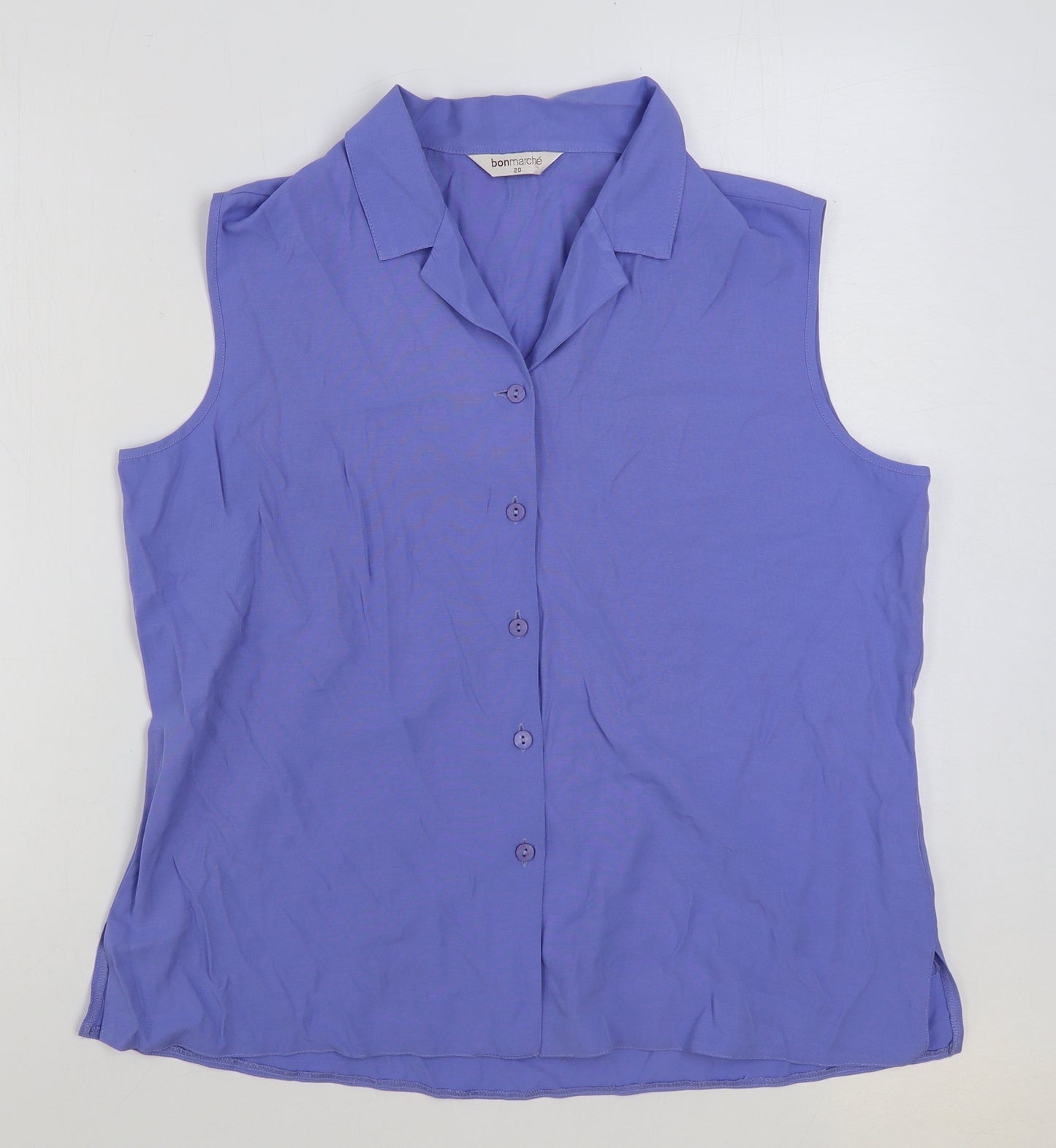 Bonmarché Womens Blue Polyester Basic Blouse Size 20 Collared