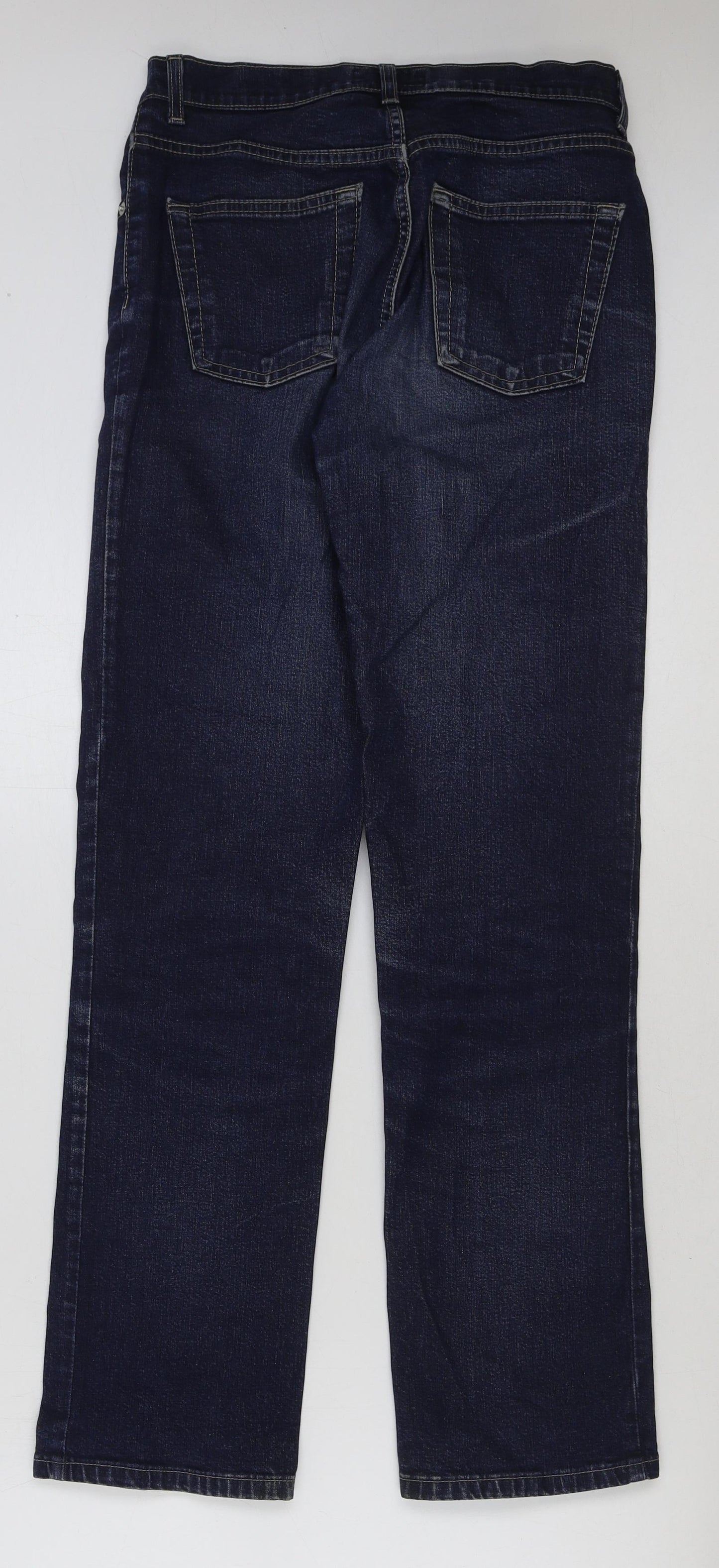 Monsoon Womens Blue Cotton Straight Jeans Size 10 L30 in Regular Button