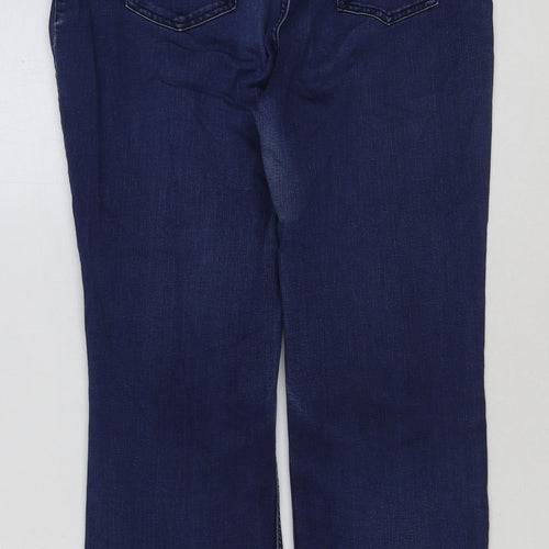 Marks and Spencer Womens Blue Cotton Straight Jeans Size 12 L29 in Regular Button