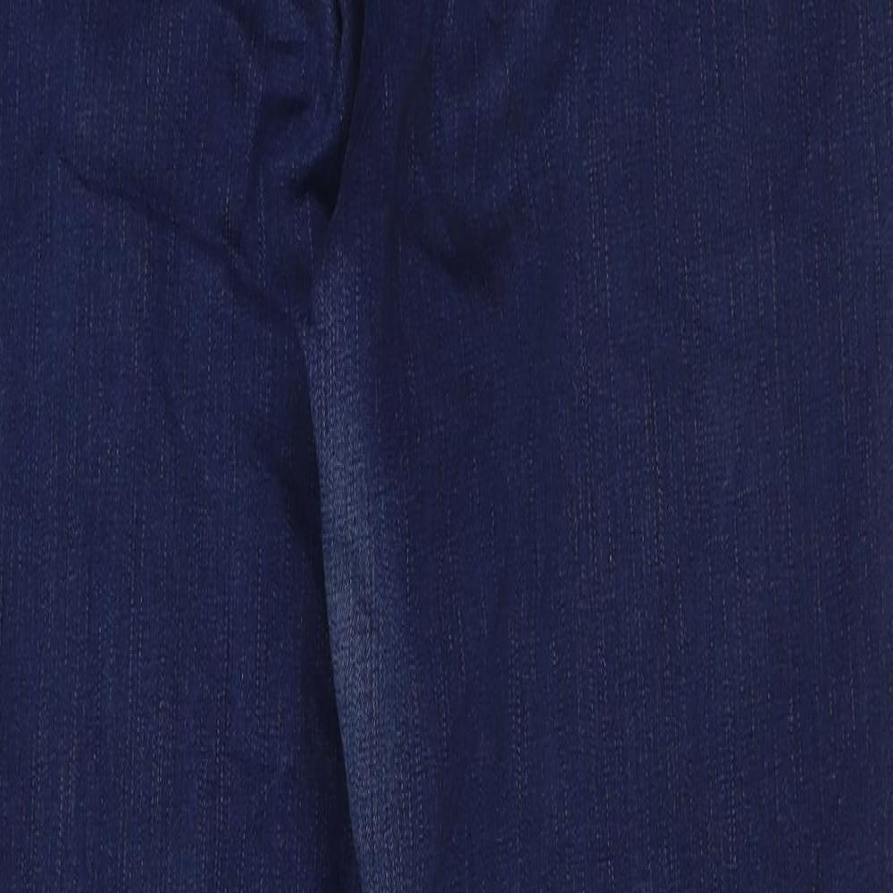 Marks and Spencer Womens Blue Cotton Straight Jeans Size 12 L29 in Regular Button