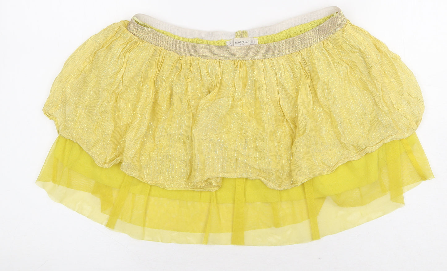 Mango Girls Yellow Cotton Tutu Skirt Size XS Regular Pull On