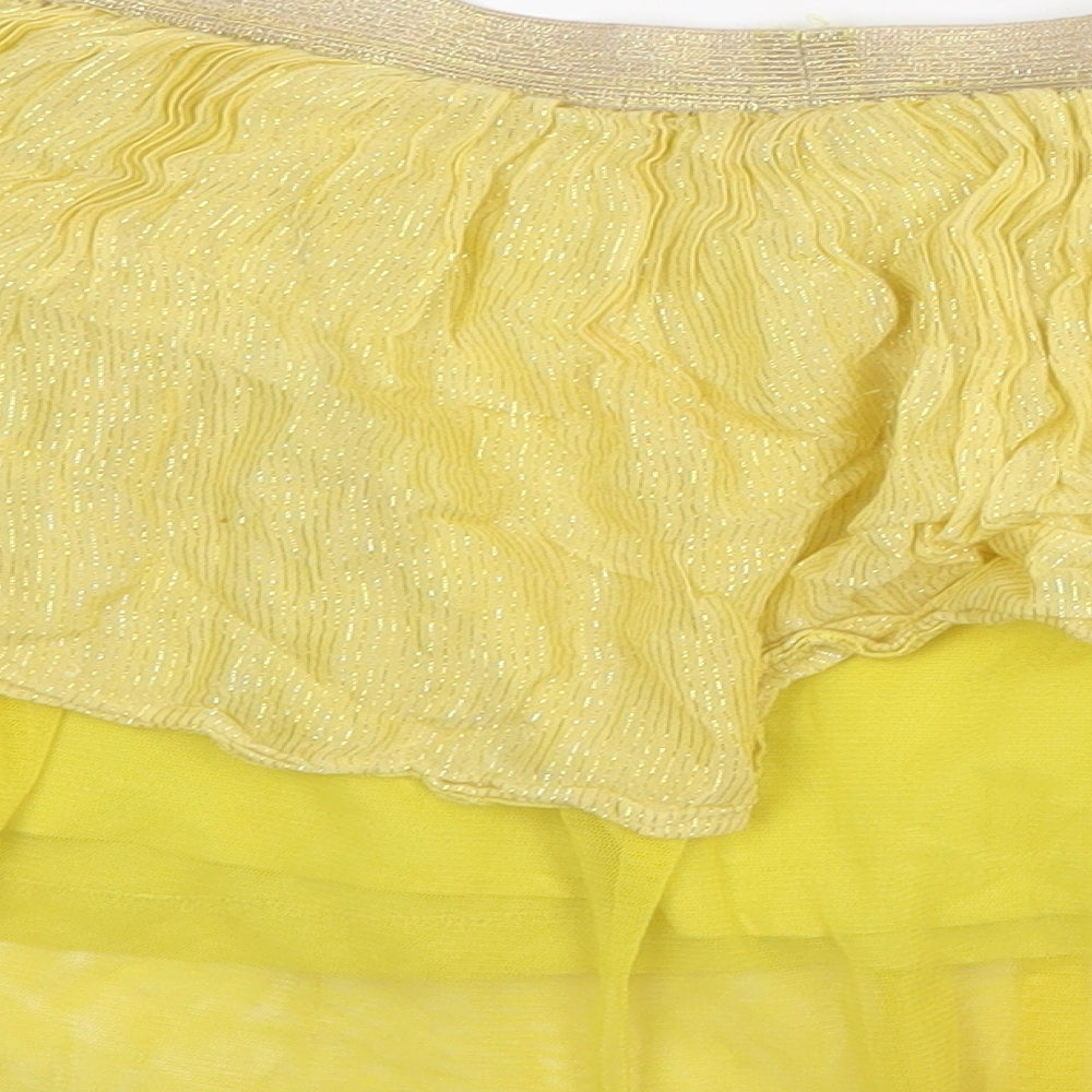 Mango Girls Yellow Cotton Tutu Skirt Size XS Regular Pull On