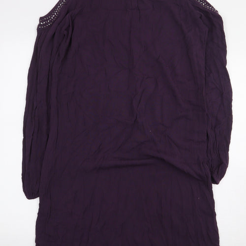 Knox Rose Womens Purple Rayon Sheath Size S Boat Neck Pullover - Cold Shoulder