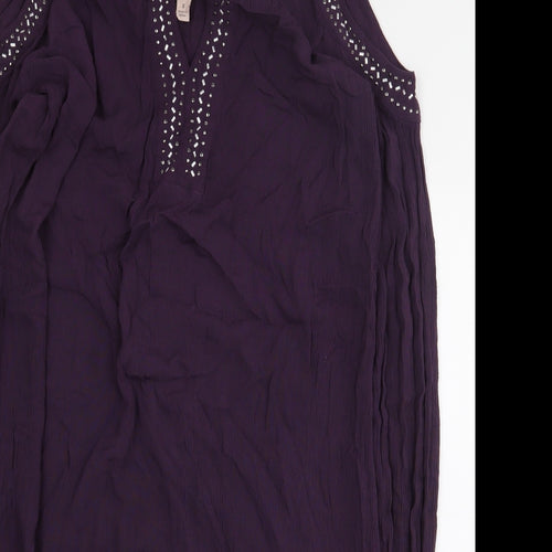 Knox Rose Womens Purple Rayon Sheath Size S Boat Neck Pullover - Cold Shoulder