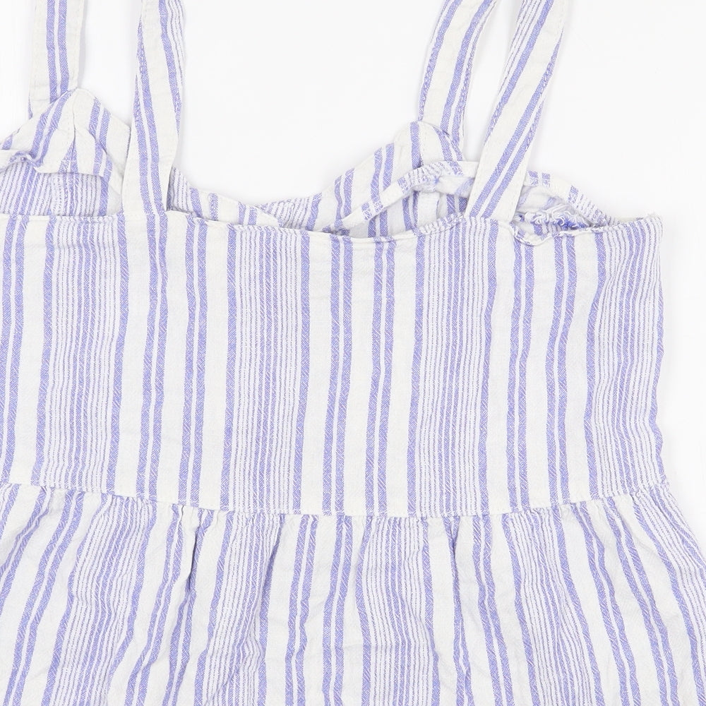 NEXT Womens Purple Striped Linen Camisole Tank Size 12 V-Neck