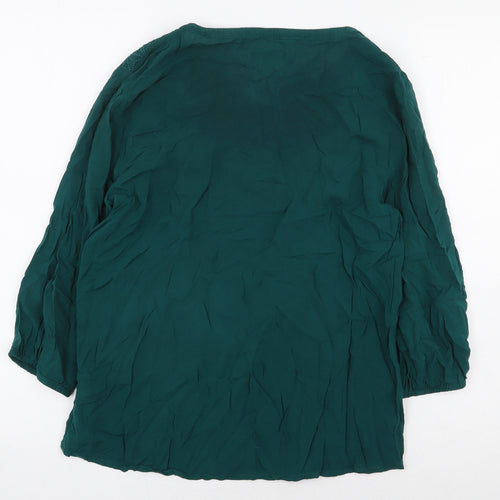 Gap Womens Green Polyester Basic Blouse Size XS Scoop Neck