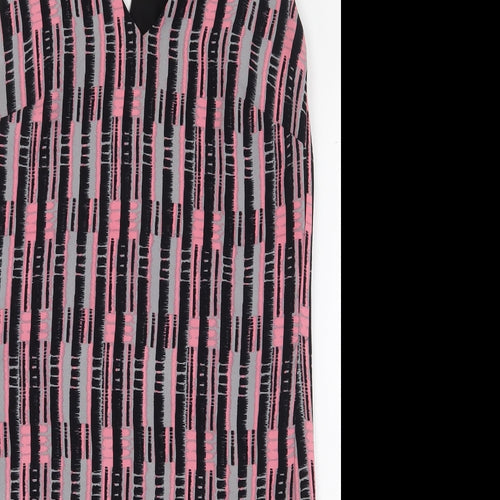 NEXT Womens Multicoloured Geometric Polyester Pencil Dress Size 10 V-Neck Zip