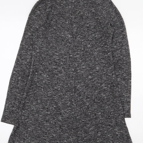 Topshop Womens Grey Polyester Jumper Dress Size 10 Mock Neck Pullover