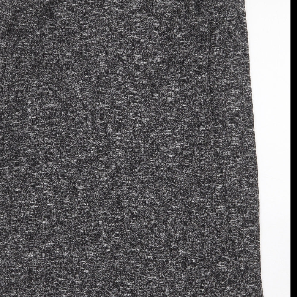 Topshop Womens Grey Polyester Jumper Dress Size 10 Mock Neck Pullover