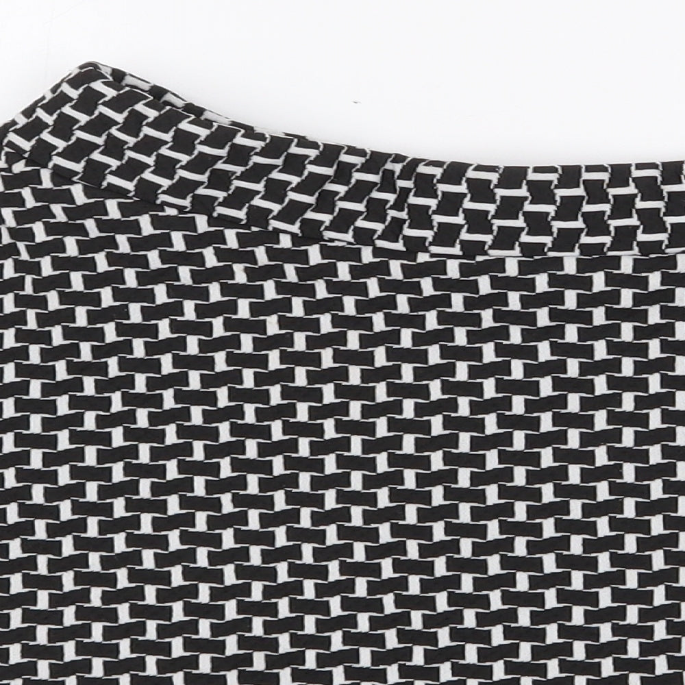 Atmosphere Womens Black Geometric Polyester Skater Skirt Size 8