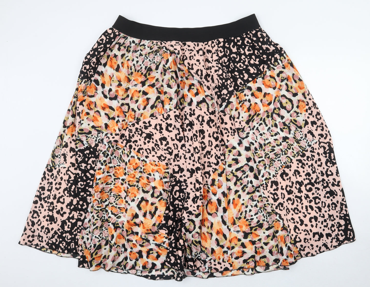 Marks and Spencer Womens Multicoloured Animal Print Polyester Pleated Skirt Size 18