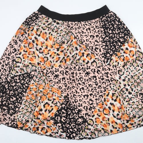 Marks and Spencer Womens Multicoloured Animal Print Polyester Pleated Skirt Size 18