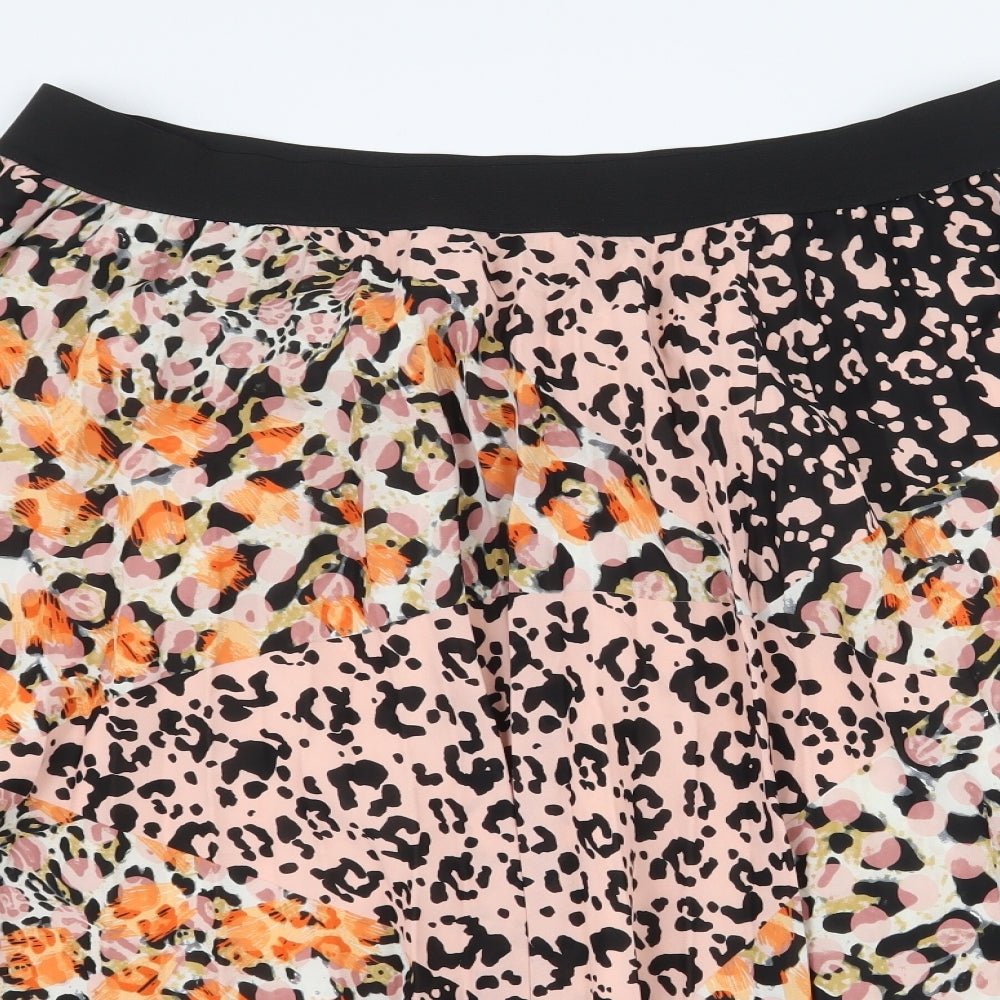 Marks and Spencer Womens Multicoloured Animal Print Polyester Pleated Skirt Size 18