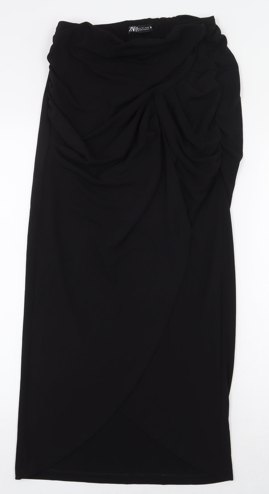 Zara Womens Black Polyester Maxi Skirt Size L