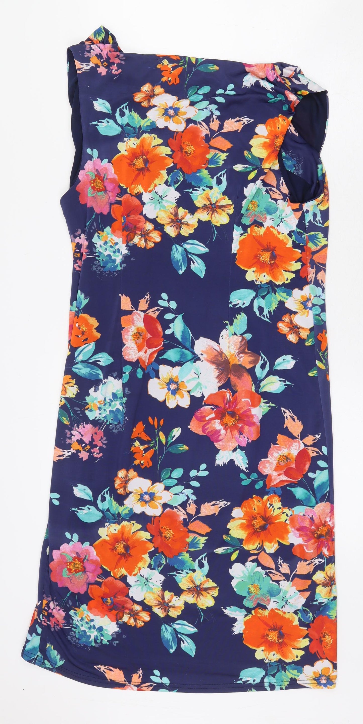 Eucalyptus Womens Multicoloured Floral Polyester Pencil Dress Size XL Scoop Neck Pullover