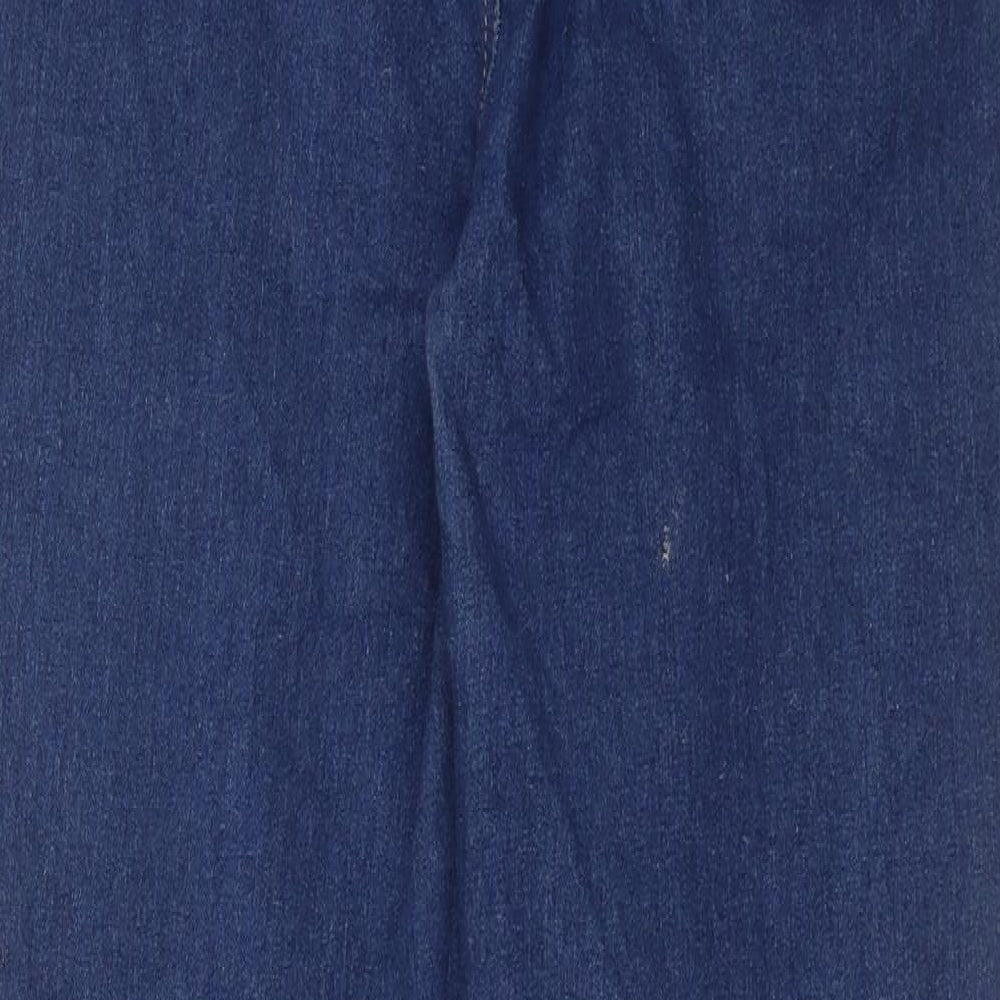 Boohoo Womens Blue Cotton Skinny Jeans Size 16 L29 in Regular Button