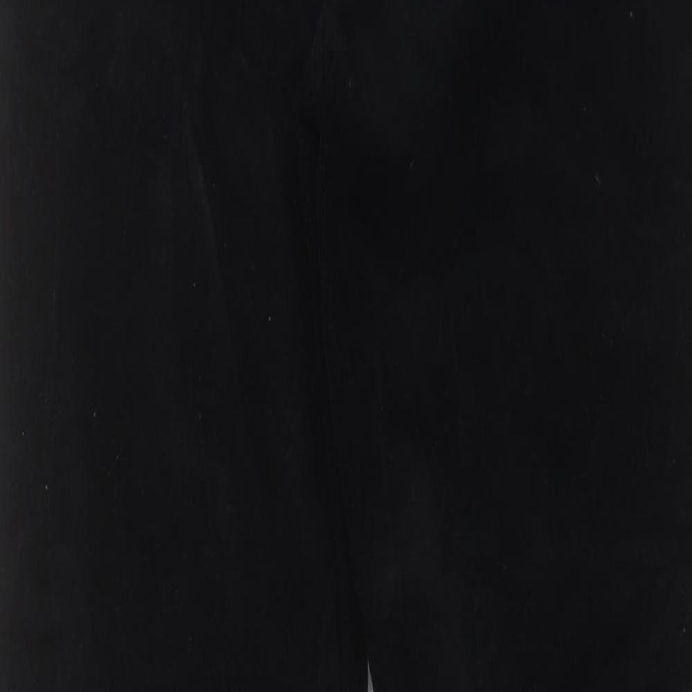 Marks and Spencer Womens Black Cotton Trousers Size 8 L29 in Regular Button