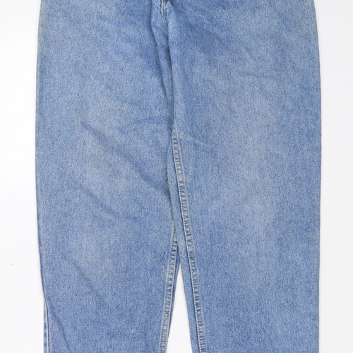 Wrangler Womens Blue Cotton Tapered Jeans Size 28 in L32 in Regular Button
