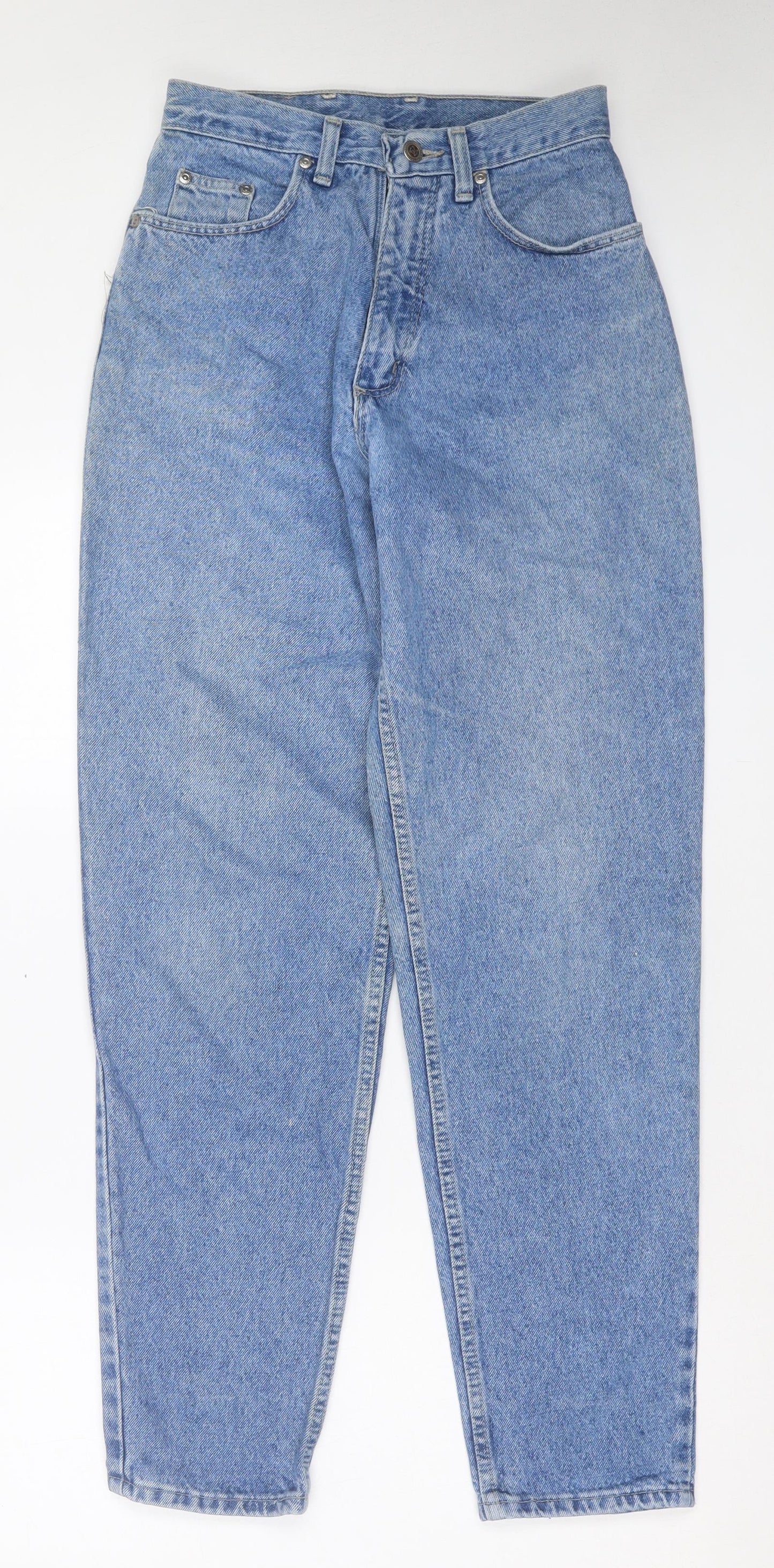 Wrangler Womens Blue Cotton Tapered Jeans Size 28 in L32 in Regular Button