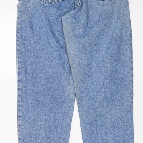 Wrangler Womens Blue Cotton Tapered Jeans Size 28 in L32 in Regular Button