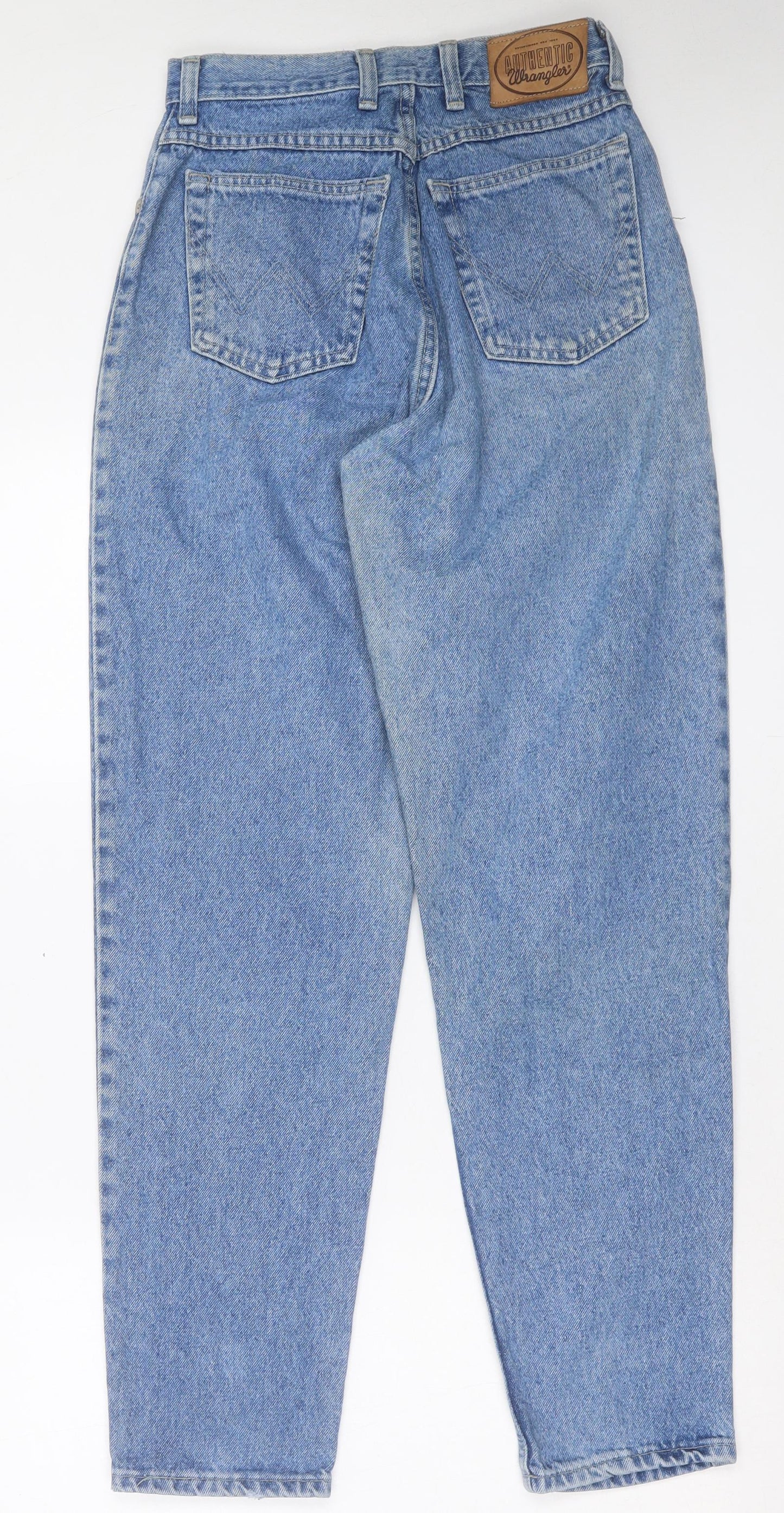 Wrangler Womens Blue Cotton Tapered Jeans Size 28 in L32 in Regular Button