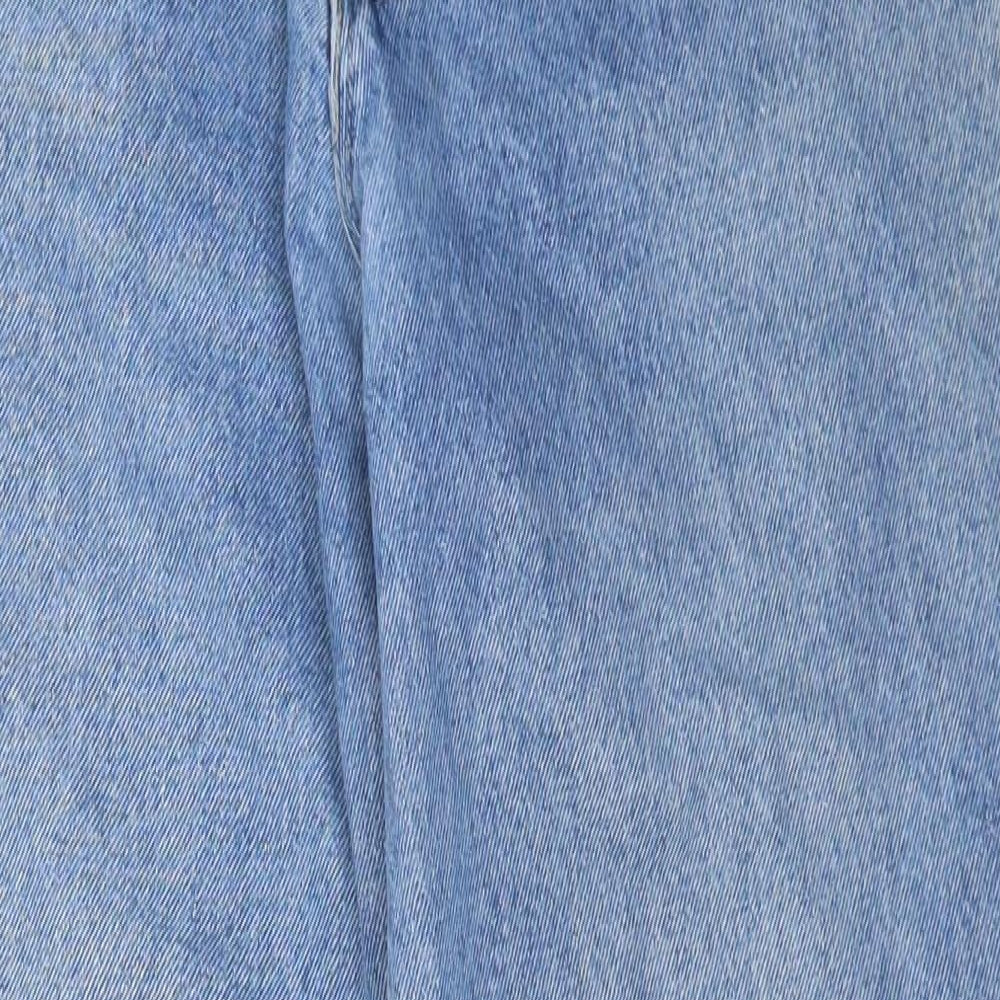 Wrangler Womens Blue Cotton Tapered Jeans Size 28 in L32 in Regular Button