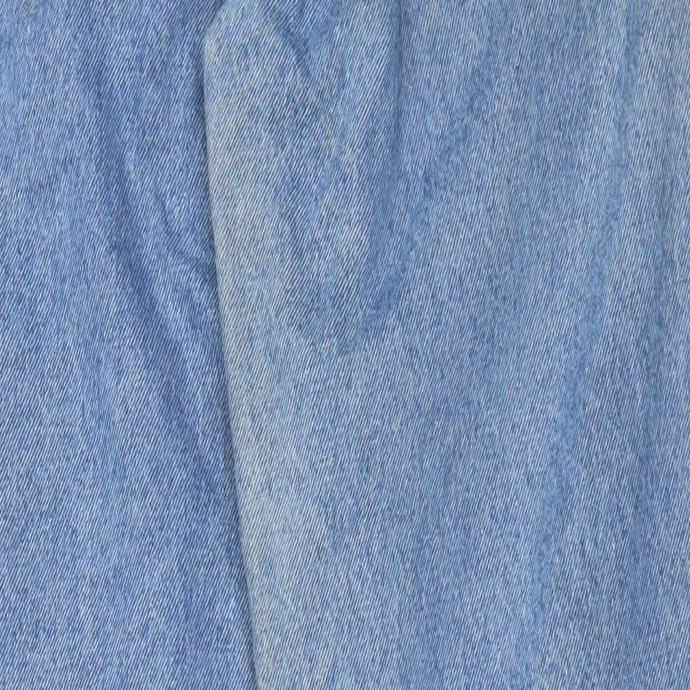Wrangler Womens Blue Cotton Tapered Jeans Size 28 in L32 in Regular Button