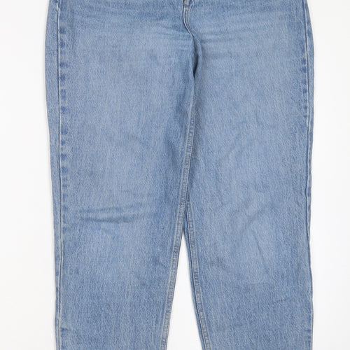 ASOS Womens Blue Cotton Straight Jeans Size 25 in L30 in Regular Button