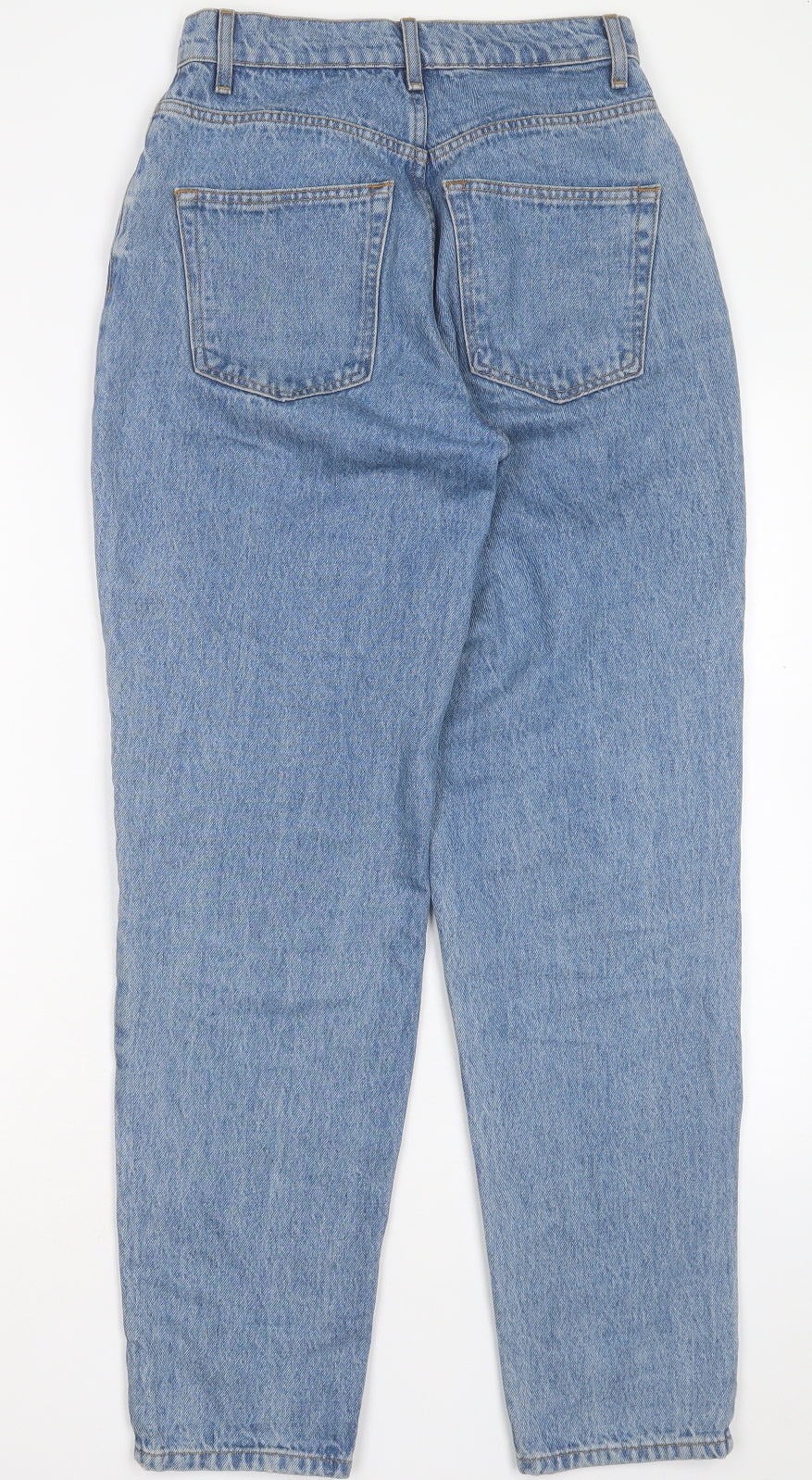 ASOS Womens Blue Cotton Straight Jeans Size 25 in L30 in Regular Button