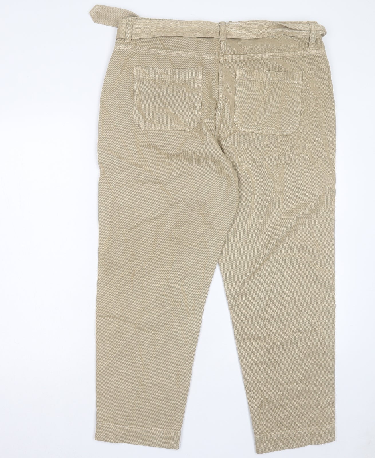 NEXT Womens Beige Cotton Straight Jeans Size 16 L27 in Regular Button