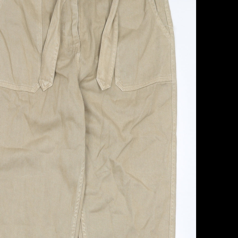 NEXT Womens Beige Cotton Straight Jeans Size 16 L27 in Regular Button