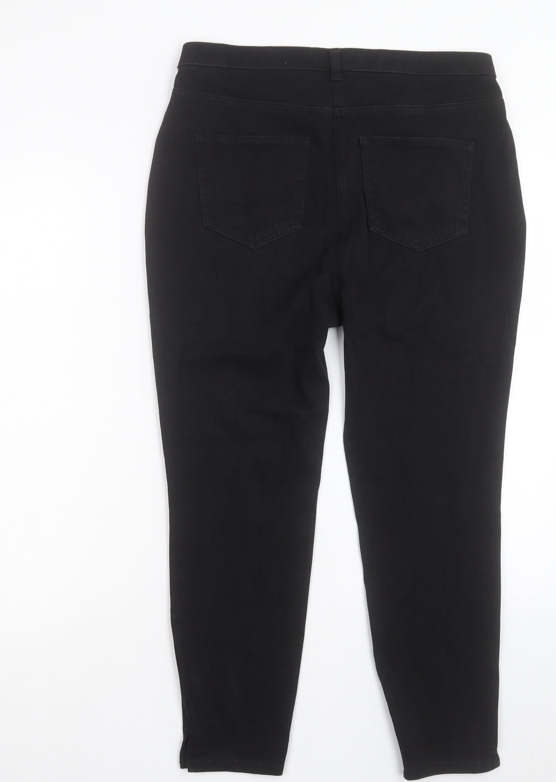 NEXT Womens Black Cotton Cropped Jeans Size 16 L25 in Regular