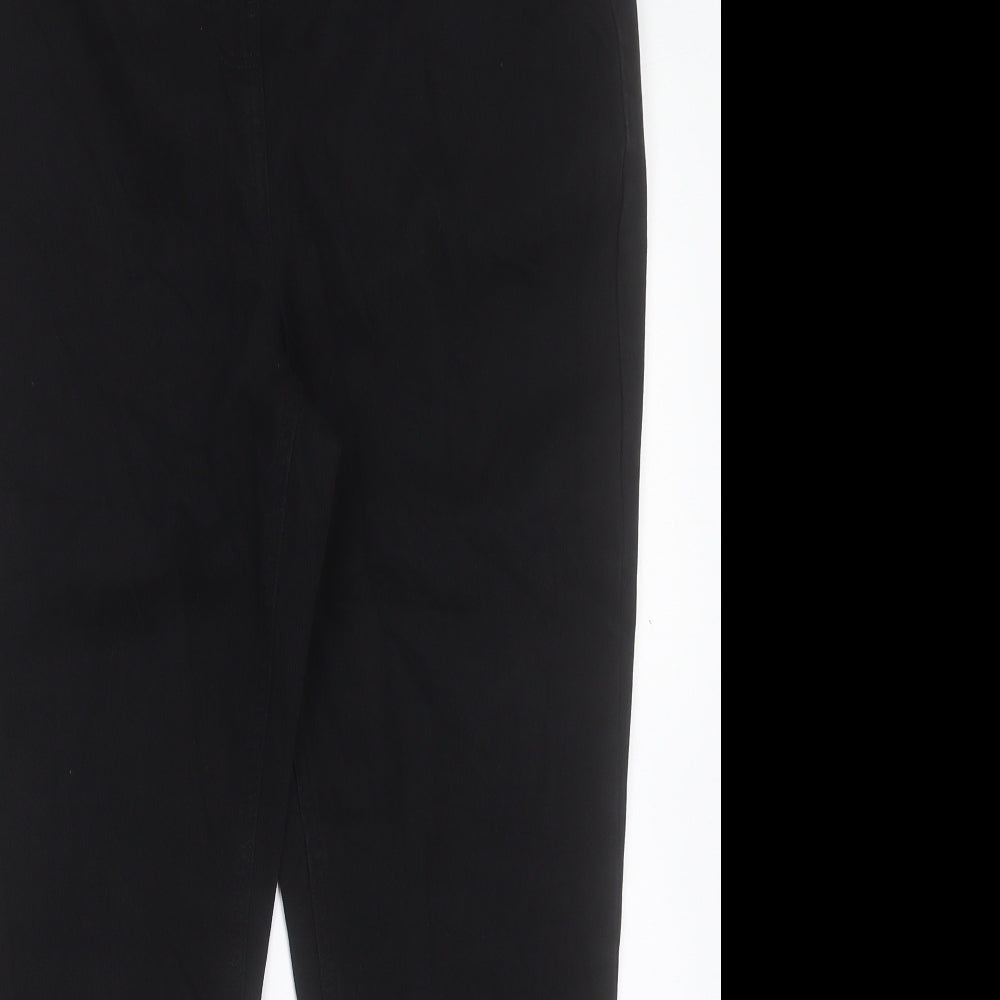 NEXT Womens Black Cotton Cropped Jeans Size 16 L25 in Regular