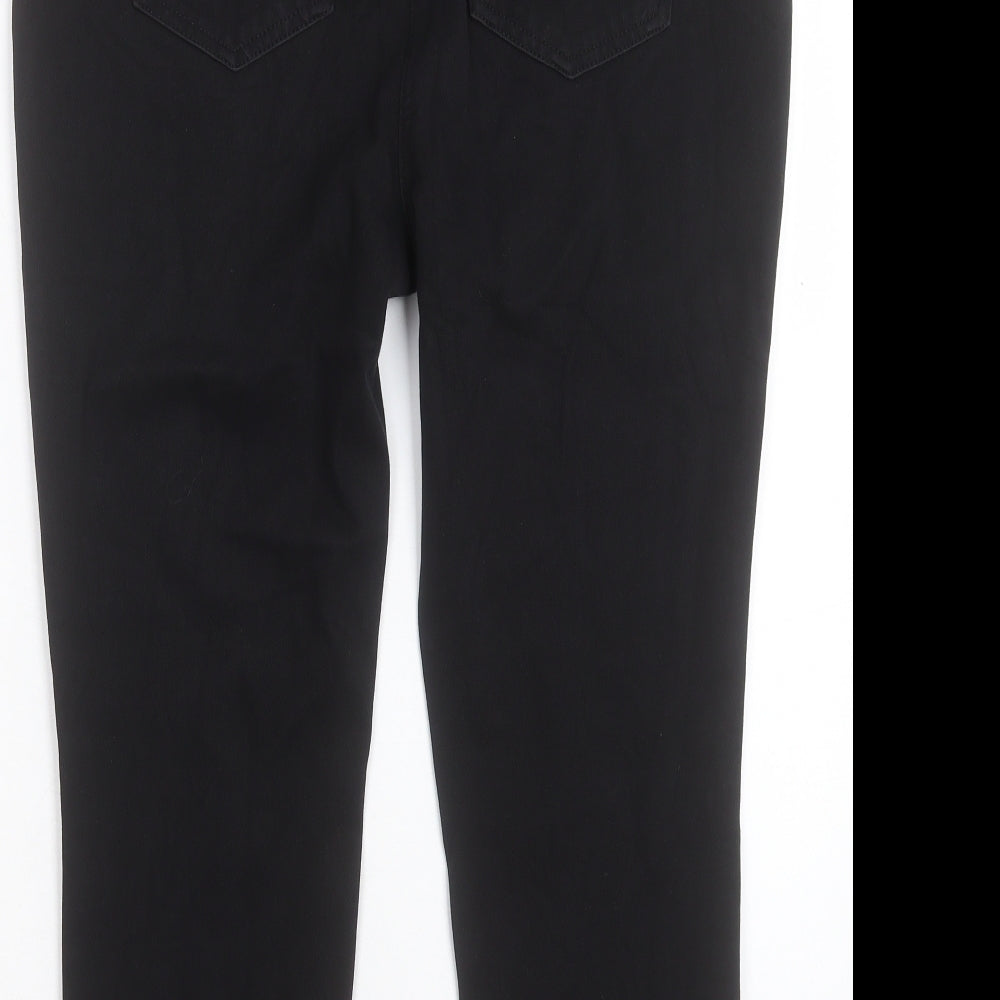 NEXT Womens Black Cotton Cropped Jeans Size 16 L25 in Regular