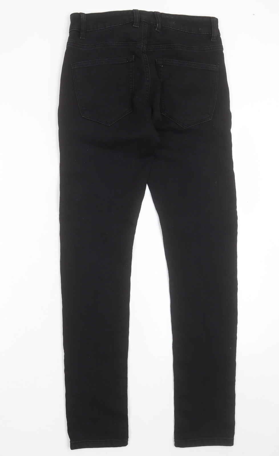 NEXT Mens Black Cotton Skinny Jeans Size 30 in L31 in Regular Button