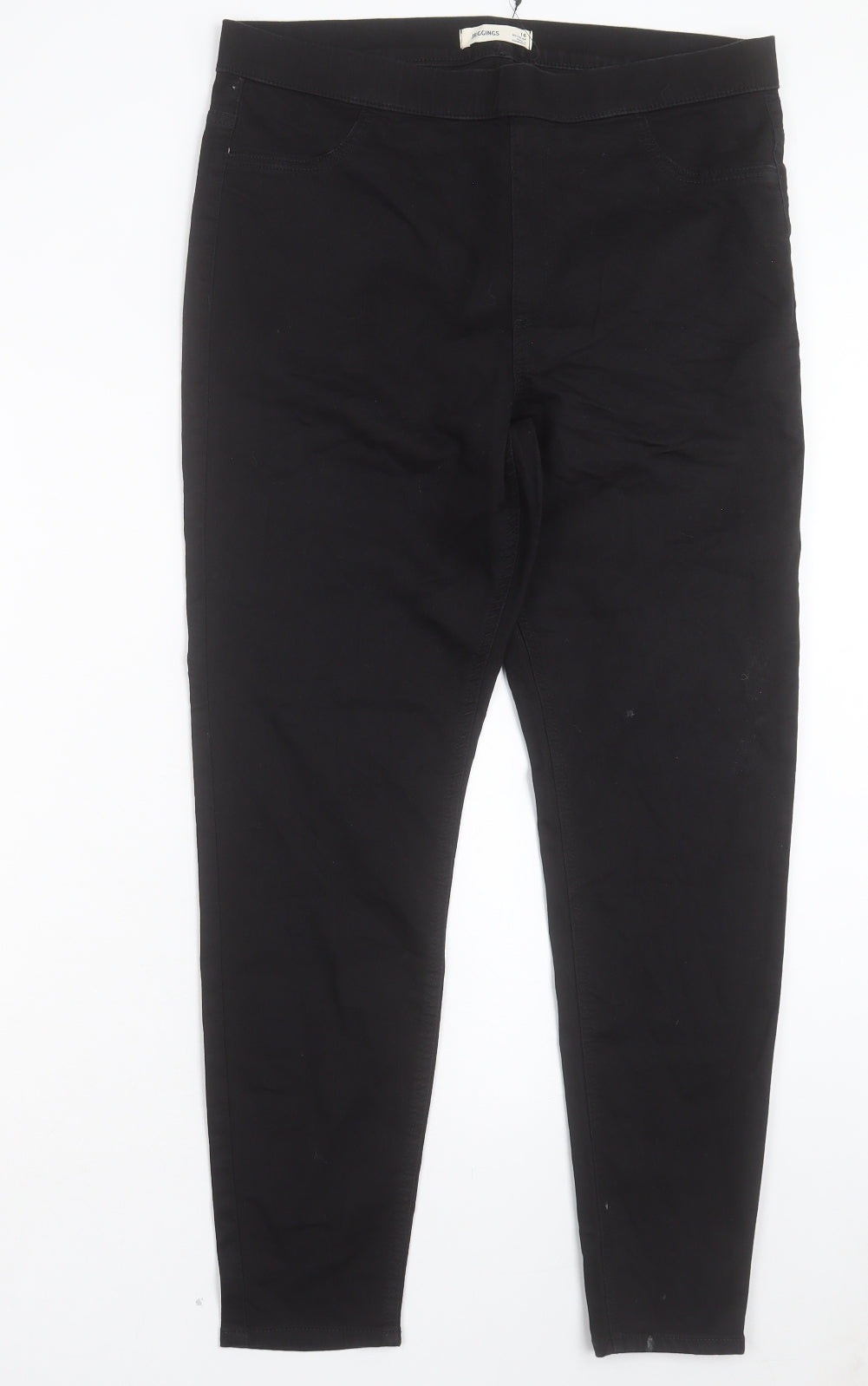 NEXT Womens Black Cotton Jegging Trousers Size 16 L28 in Regular