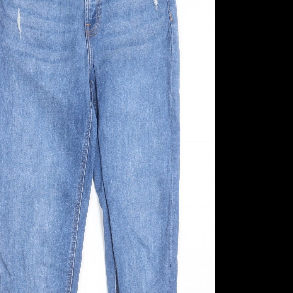 Denim & Co. Womens Blue Cotton Skinny Jeans Size 12 L28 in Regular Button