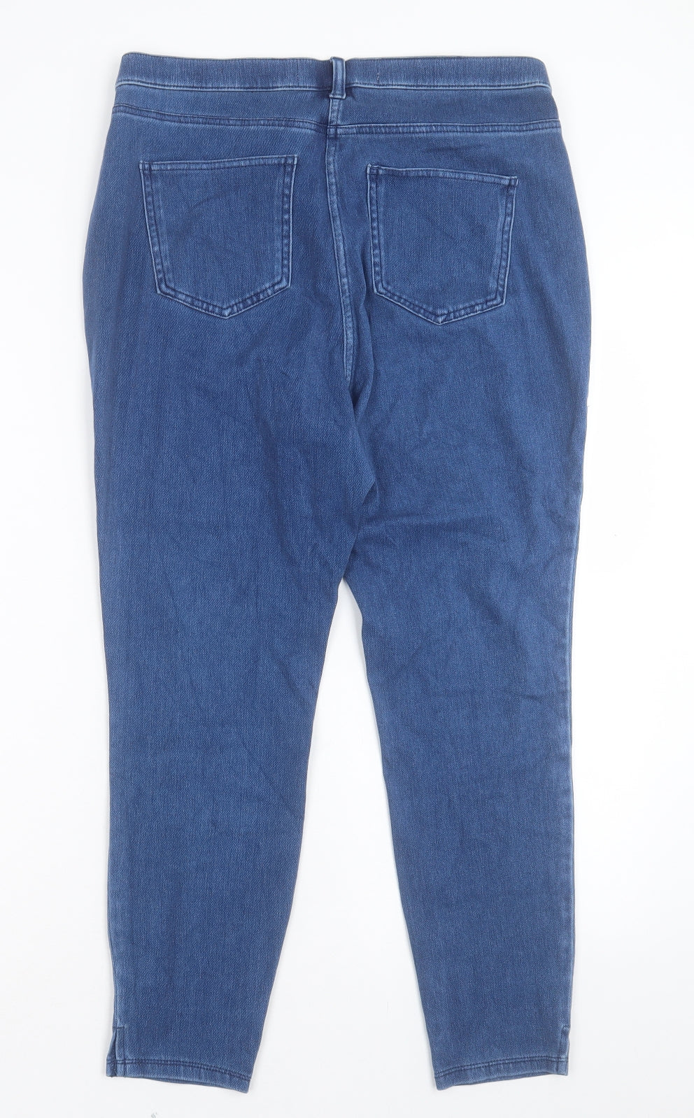 NEXT Womens Blue Cotton Cropped Jeans Size 14 L24 in Regular
