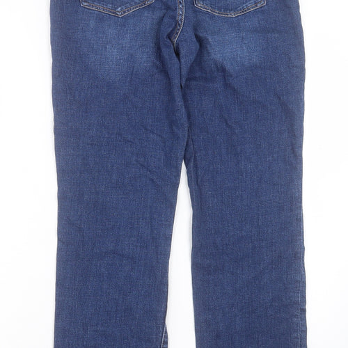 NEXT Womens Blue Cotton Straight Jeans Size 12 L31 in Slim Button