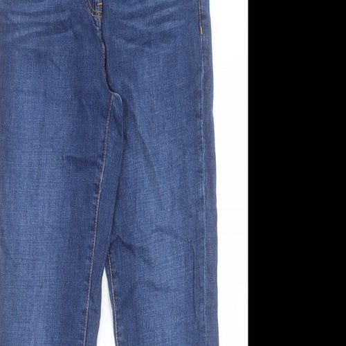 NEXT Womens Blue Cotton Straight Jeans Size 12 L31 in Slim Button