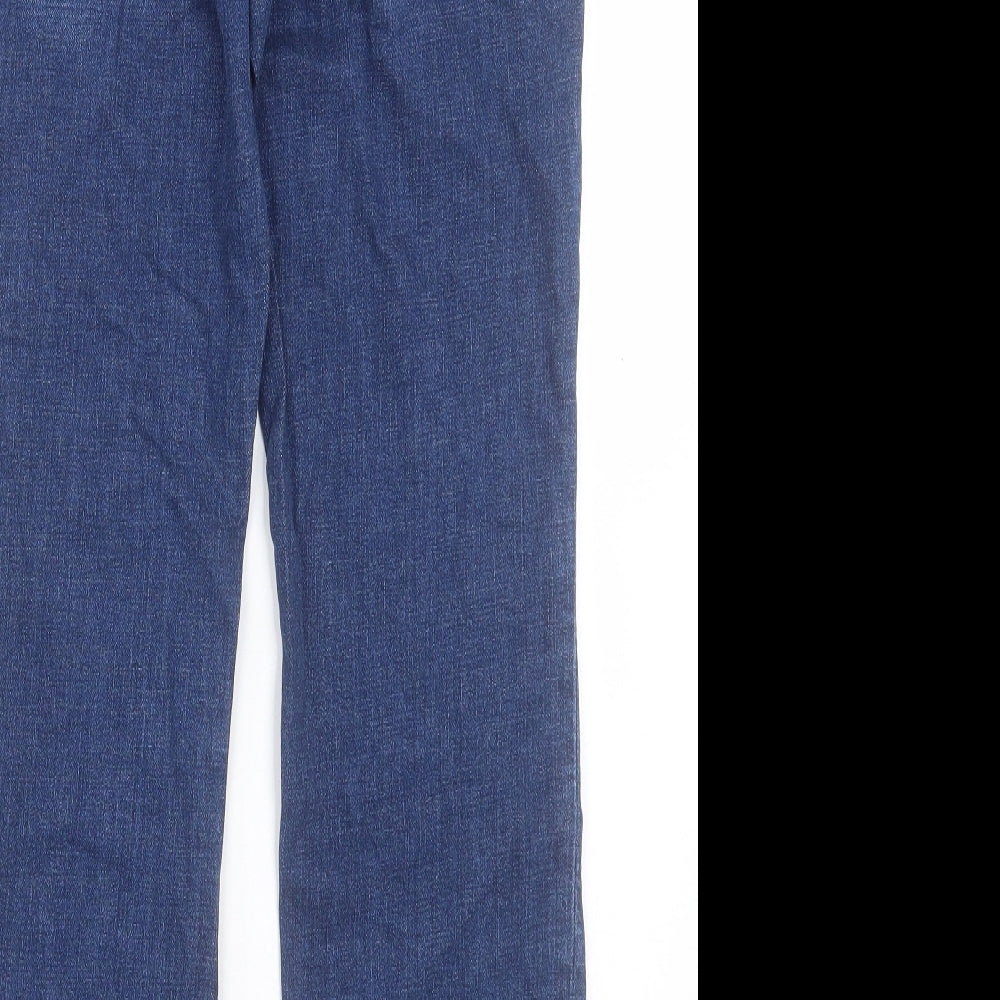 NEXT Womens Blue Cotton Straight Jeans Size 12 L31 in Slim Button