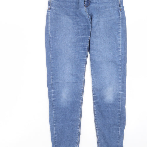 Denim & Co. Womens Blue Cotton Skinny Jeans Size 8 L29 in Regular Button