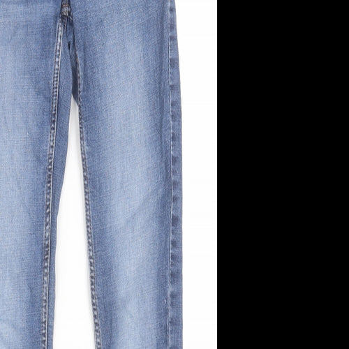 NEXT Womens Blue Cotton Skinny Jeans Size 8 L28 in Regular Button
