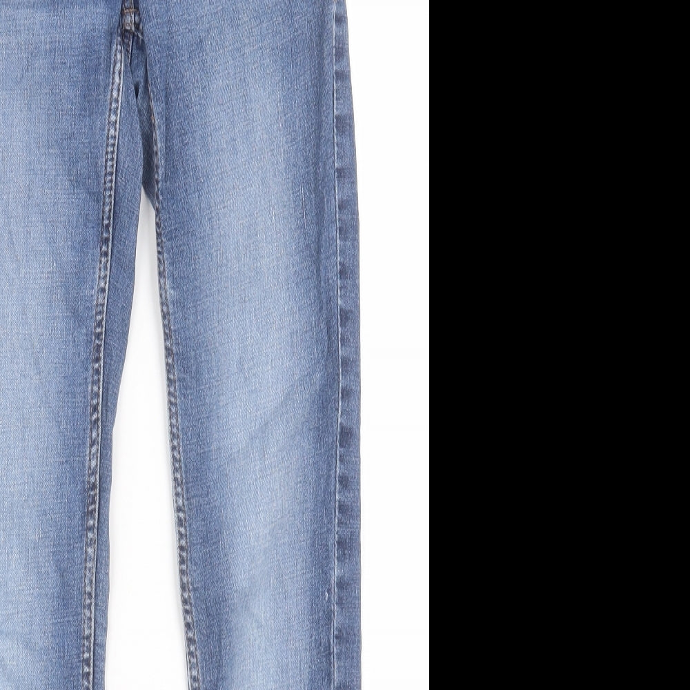 NEXT Womens Blue Cotton Skinny Jeans Size 8 L28 in Regular Button
