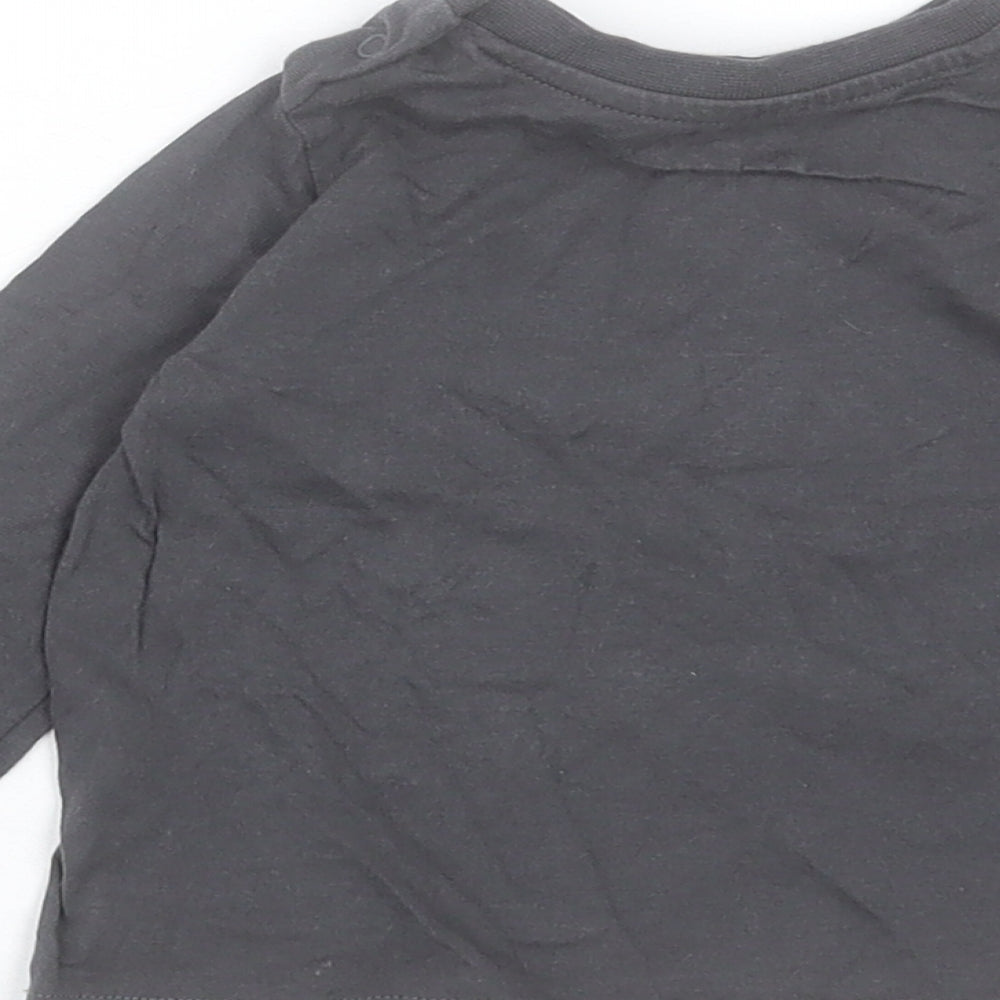 F&F Boys Grey Cotton Basic Casual Size 3-6 Months Crew Neck Button - I am the Future