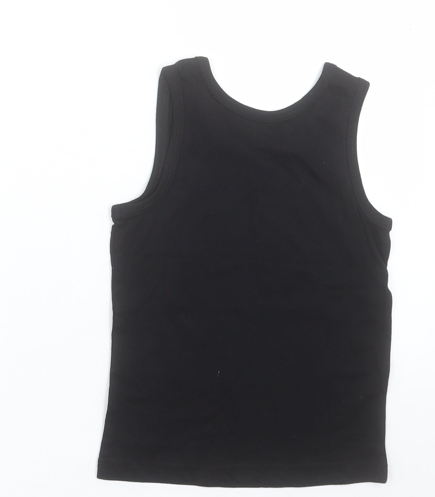 Primark Boys Black Cotton Basic Tank Size 3-4 Years Crew Neck Pullover - Raah