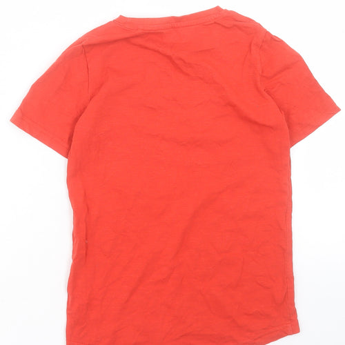 TU Boys Red Cotton Basic T-Shirt Size 7-8 Years Crew Neck Pullover - Sport Relief