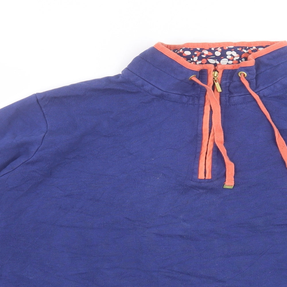 DASH Womens Blue Cotton Pullover Sweatshirt Size 20 Zip