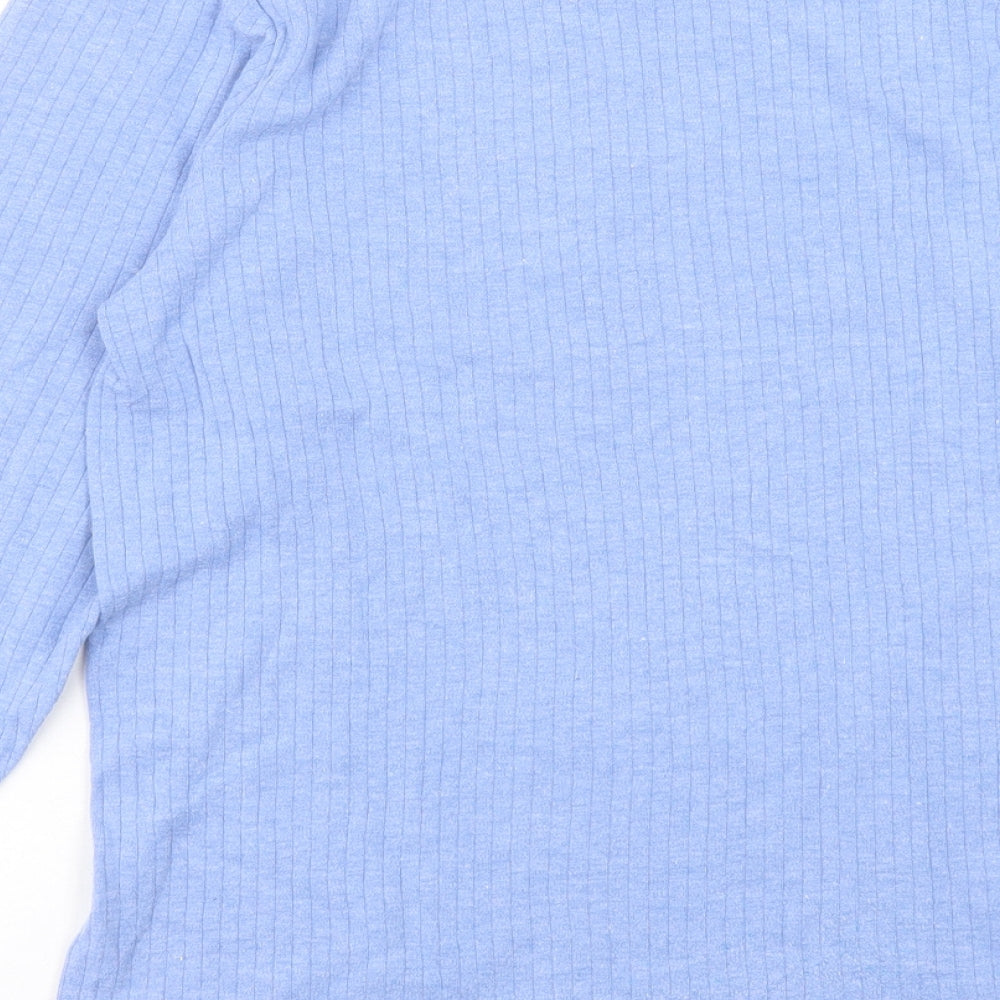 ST MICHAEL Mens Blue Polyester T-Shirt Size L Collared - Winter Sports